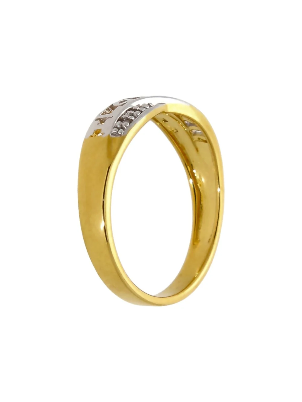 William May Gold Plated Sterling Silver Diamond Set I Love You Ring, view 2