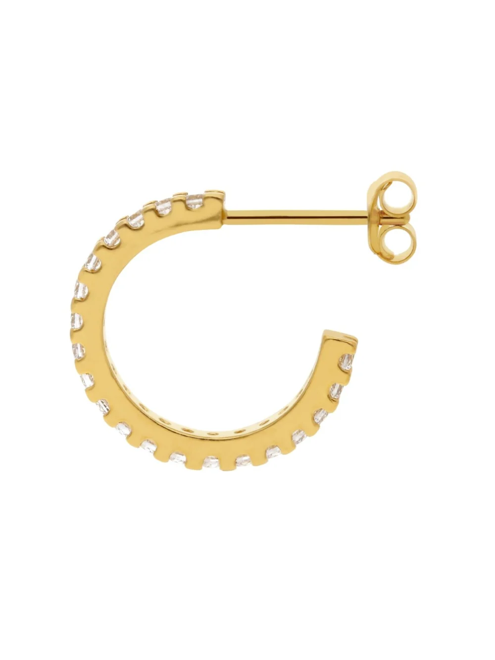 William May Gold Plated Sterling Silver Gem Set Stud Hoop Earrings, view 2