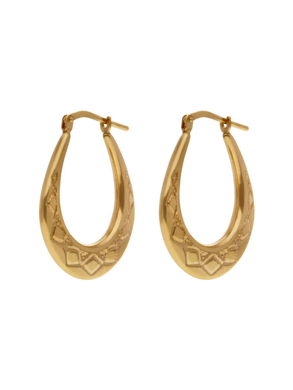 William May Gold Plated Sterling Silver Harlequin Creole Earrings