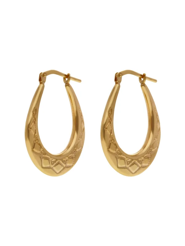 William May Gold Plated Sterling Silver Harlequin Creole Earrings