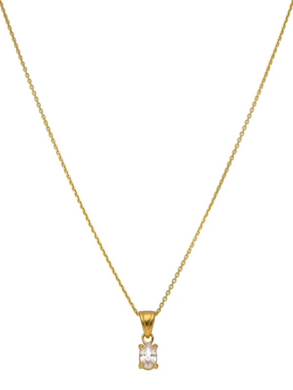 William May Gold Plated Sterling Silver Oval Cubic Zirconia 18" Necklace