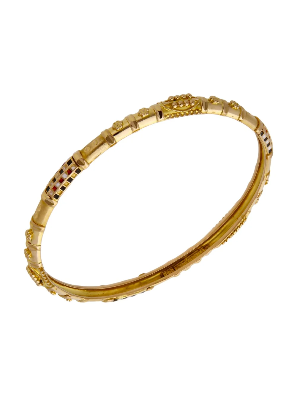William May High Carat Fancy Patterned Push-On Bangle