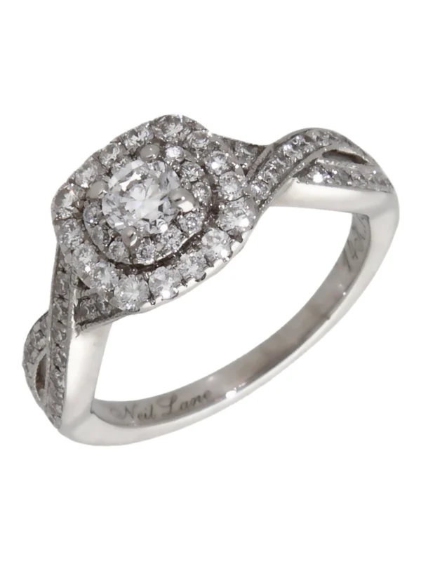 William May Neil Lane 14ct White Gold 0.75ct Diamond Cluster Ring