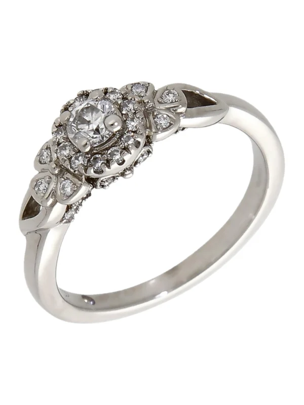 William May Palladium 0.33ct Diamond Halo Cluster Ring