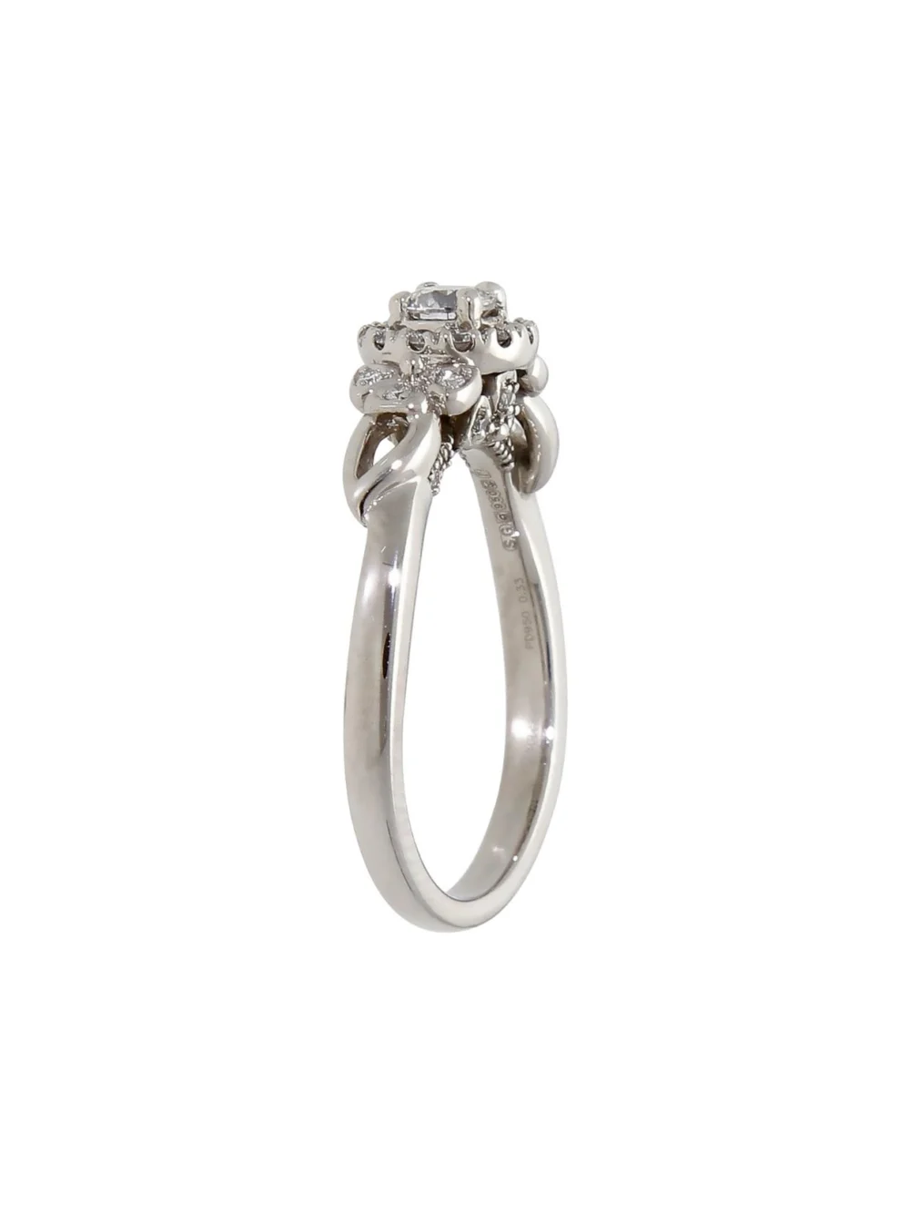 William May Palladium 0.33ct Diamond Halo Cluster Ring, view 2