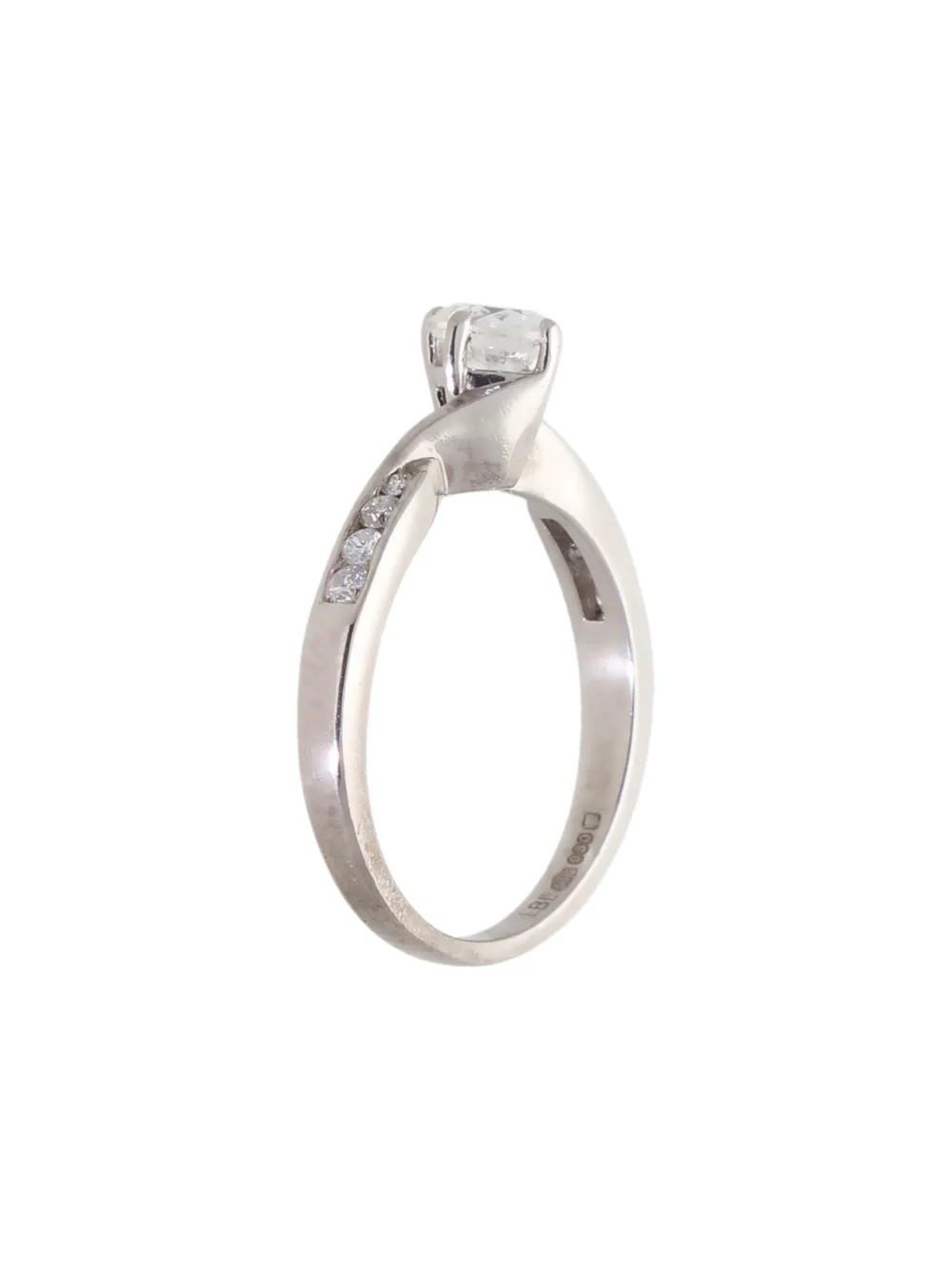 William May Palladium 0.50ct Diamond Solitaire & Shoulders Ring, view 2