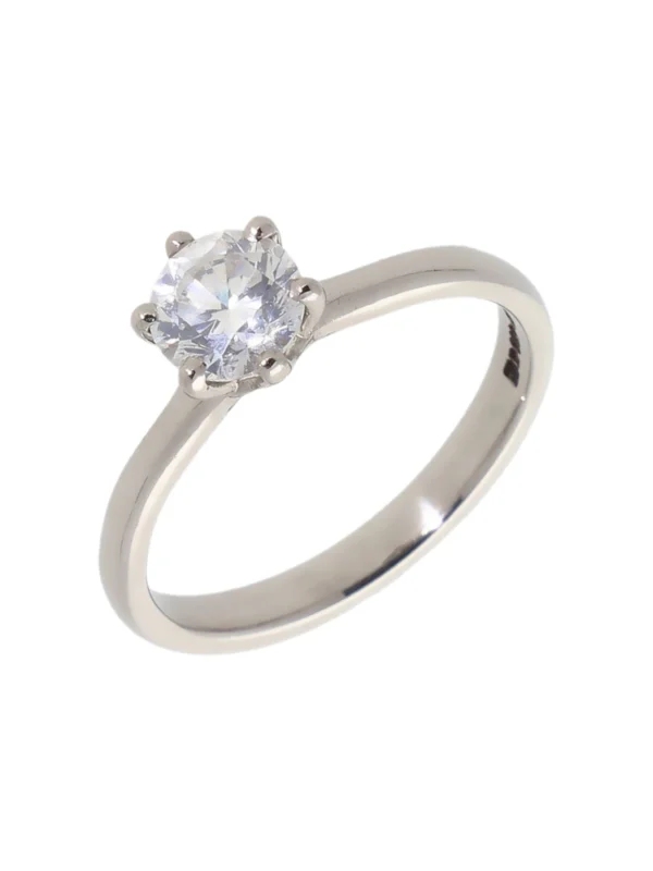 William May Palladium 0.70 Carat Diamond Solitaire Ring