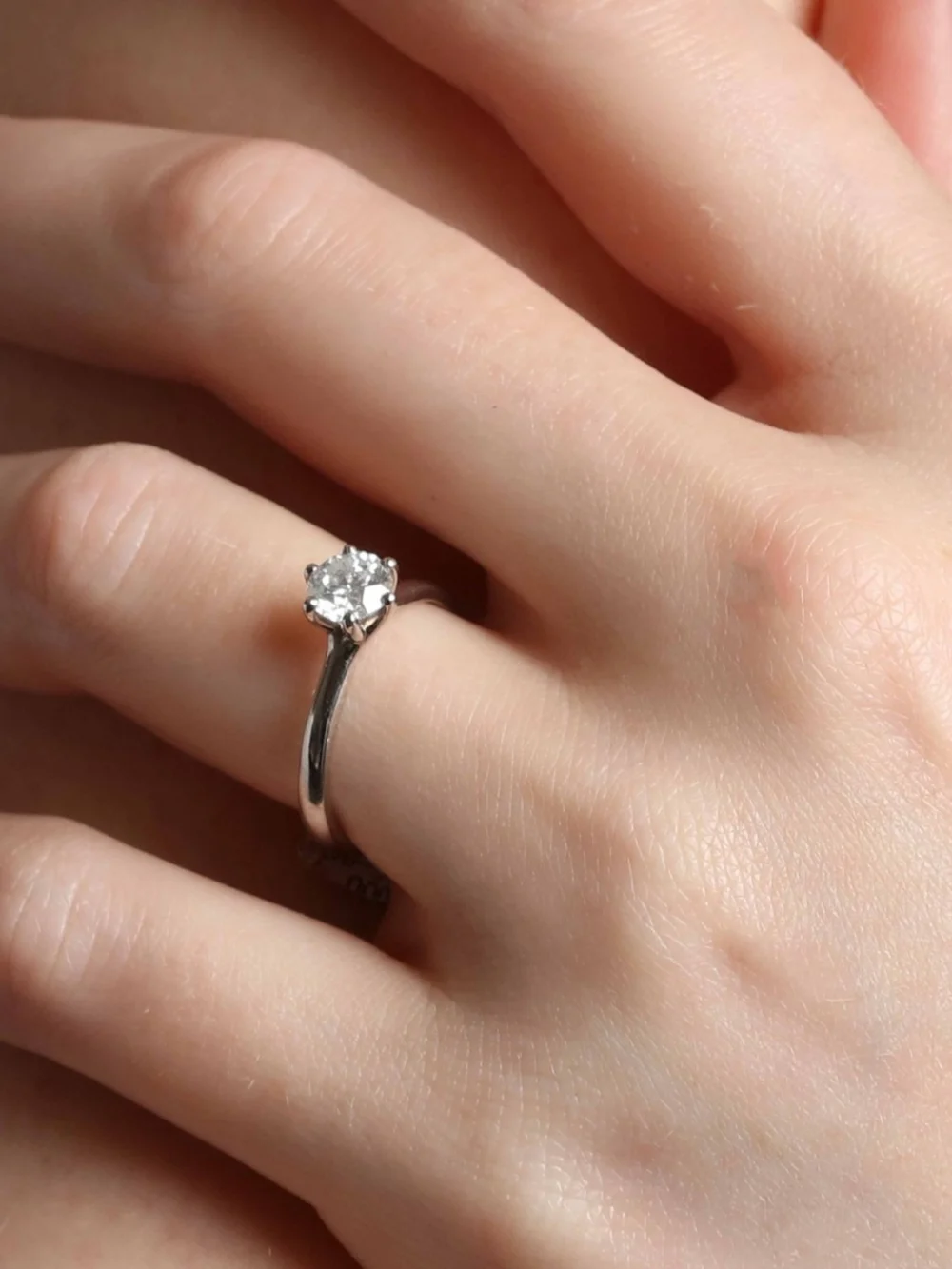 William May Palladium 0.70 Carat Diamond Solitaire Ring, view 2