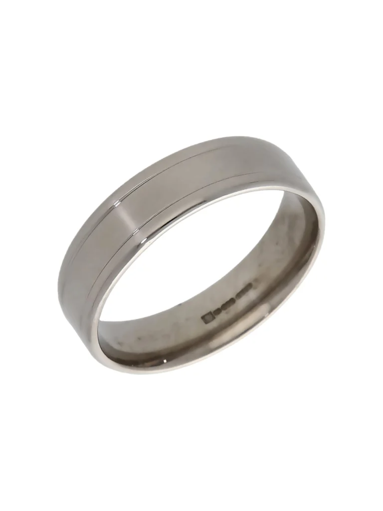 William May Palladium 6mm Edged Wedding Band Ring