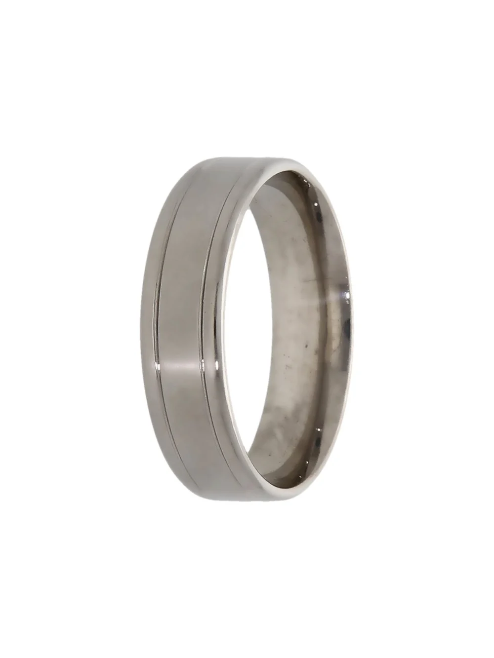 William May Palladium 6mm Edged Wedding Band Ring, view 2