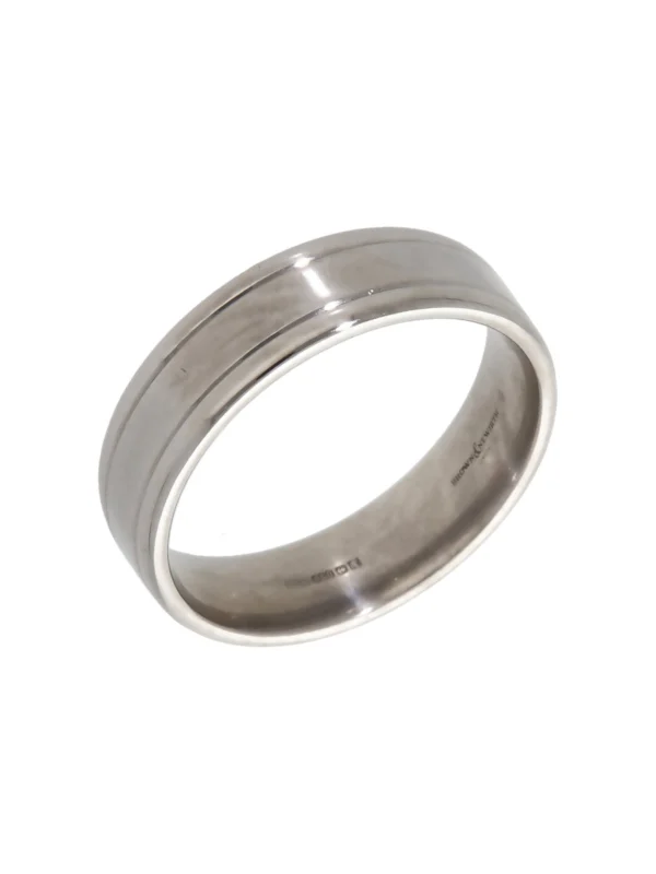 William May Palladium Edged 6mm Wedding Band Ring