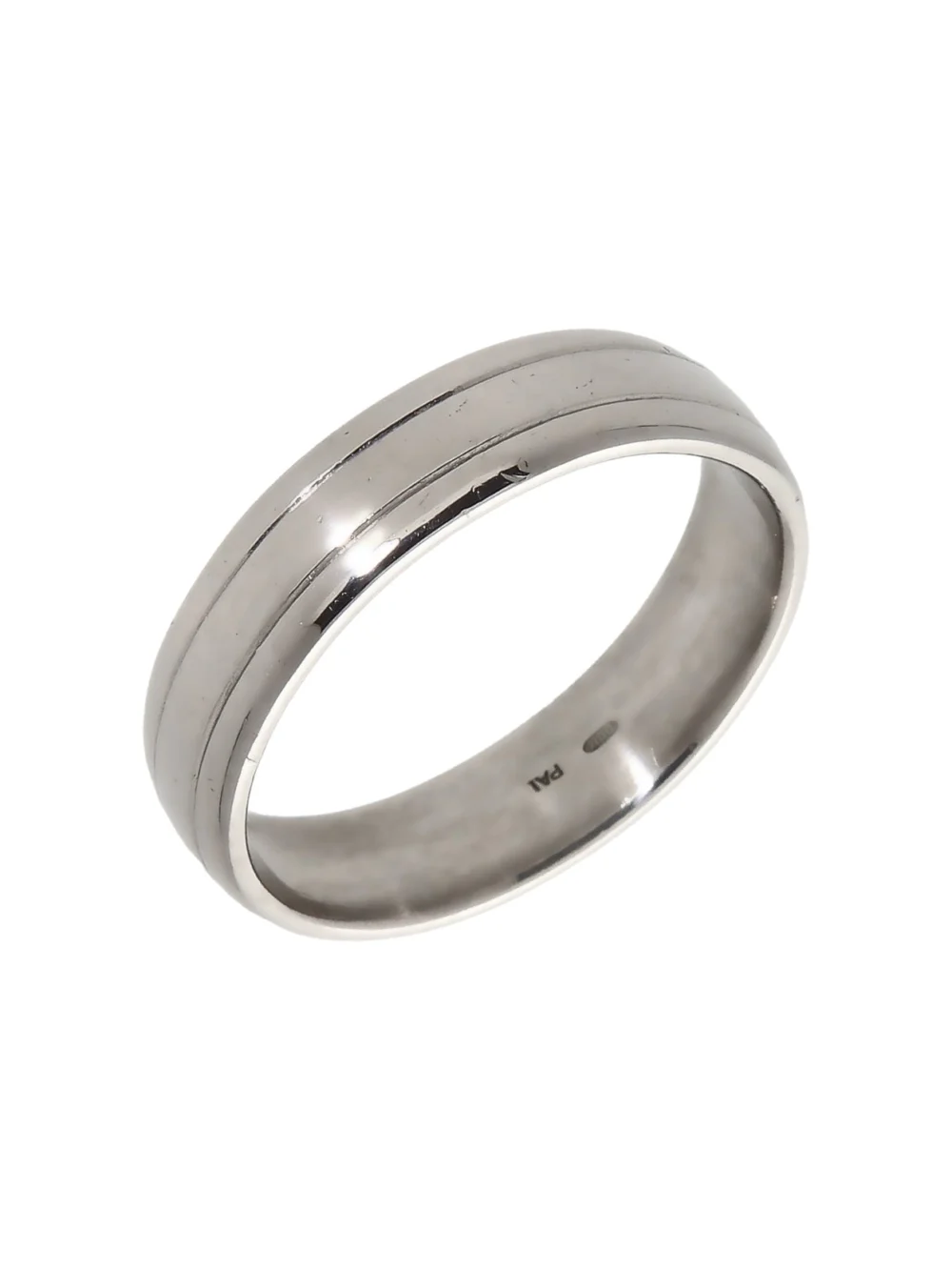 William May Palladium Lined Edge 5mm Wedding Band Ring