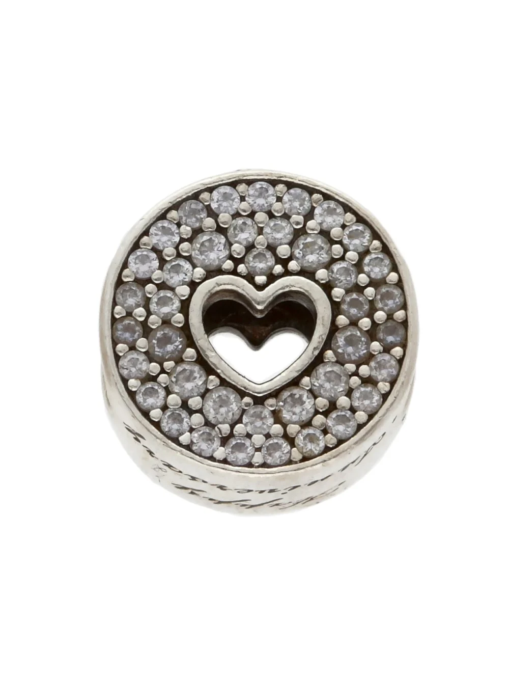 William May Pandora Silver Cubic Zirconia Heart Anniversary Charm
