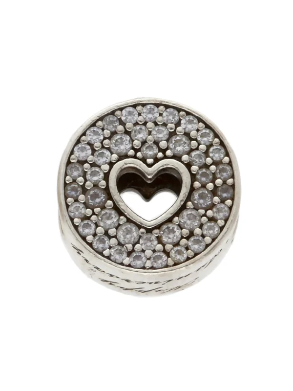 William May Pandora Silver Cubic Zirconia Heart Anniversary Charm