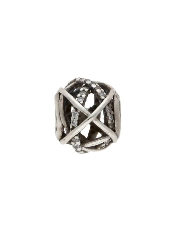 William May Pandora Silver Cubic Zirconia Woven Charm