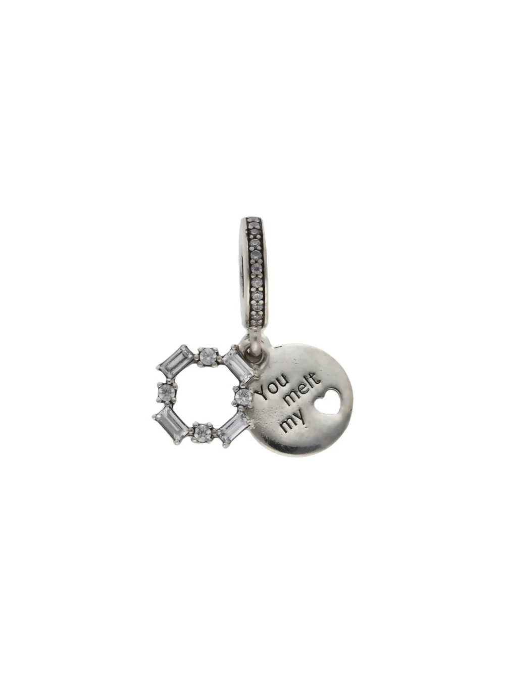 William May Pandora Silver Cubic Zirconia You Melt My Heart Charm