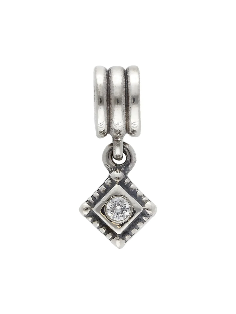 William May Pandora Silver Gemstone Set Square Dangle Charm