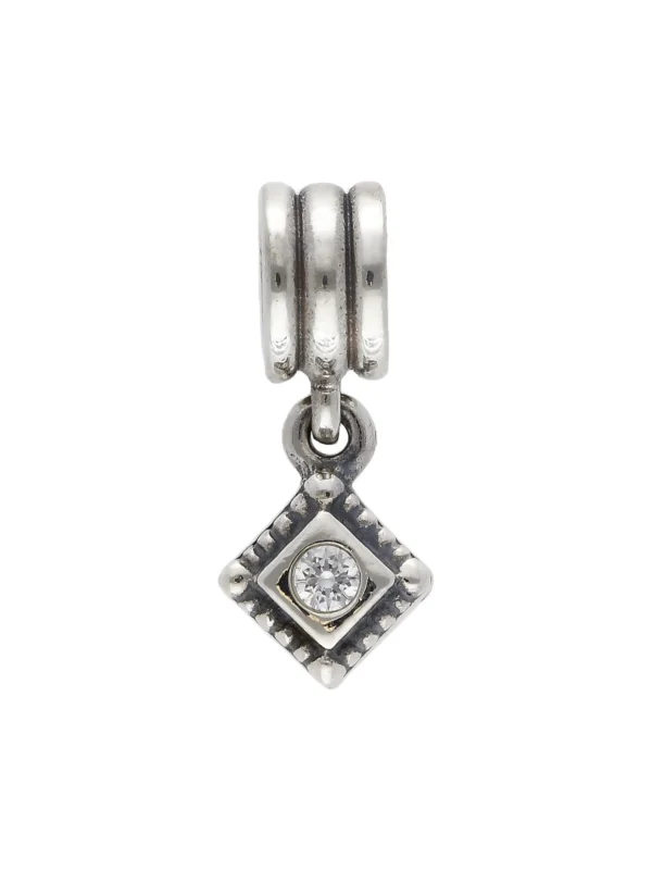 William May Pandora Silver Gemstone Set Square Dangle Charm