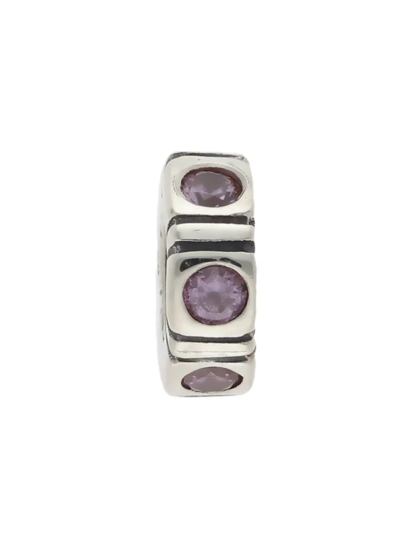 William May Pandora Silver Pink Cubic Zirconia Slim Spacer Charm