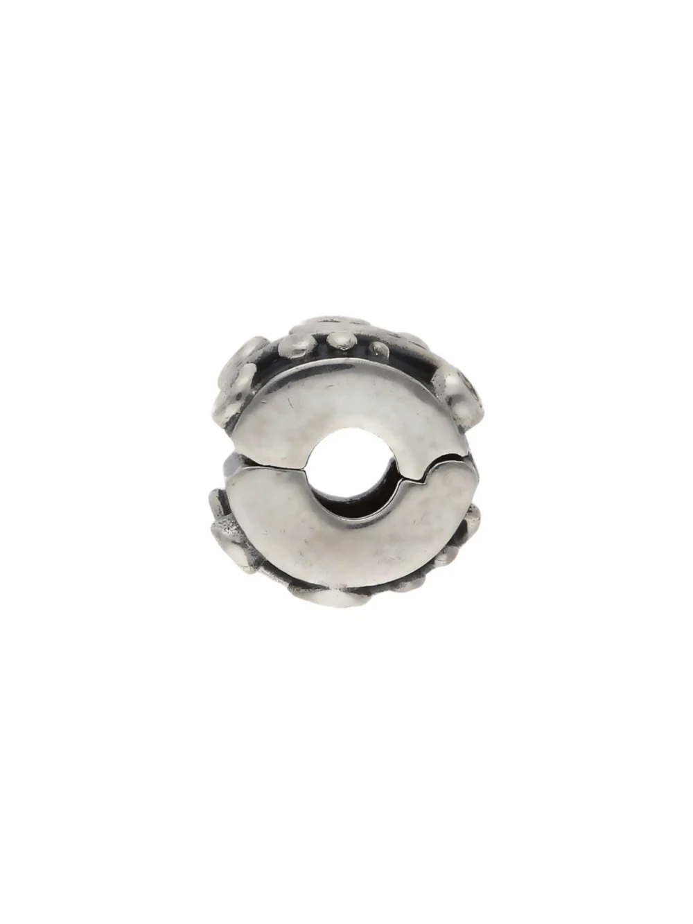 William May Pandora Silver Pink Cubic Zirconia Swirl Clip Charm, view 2