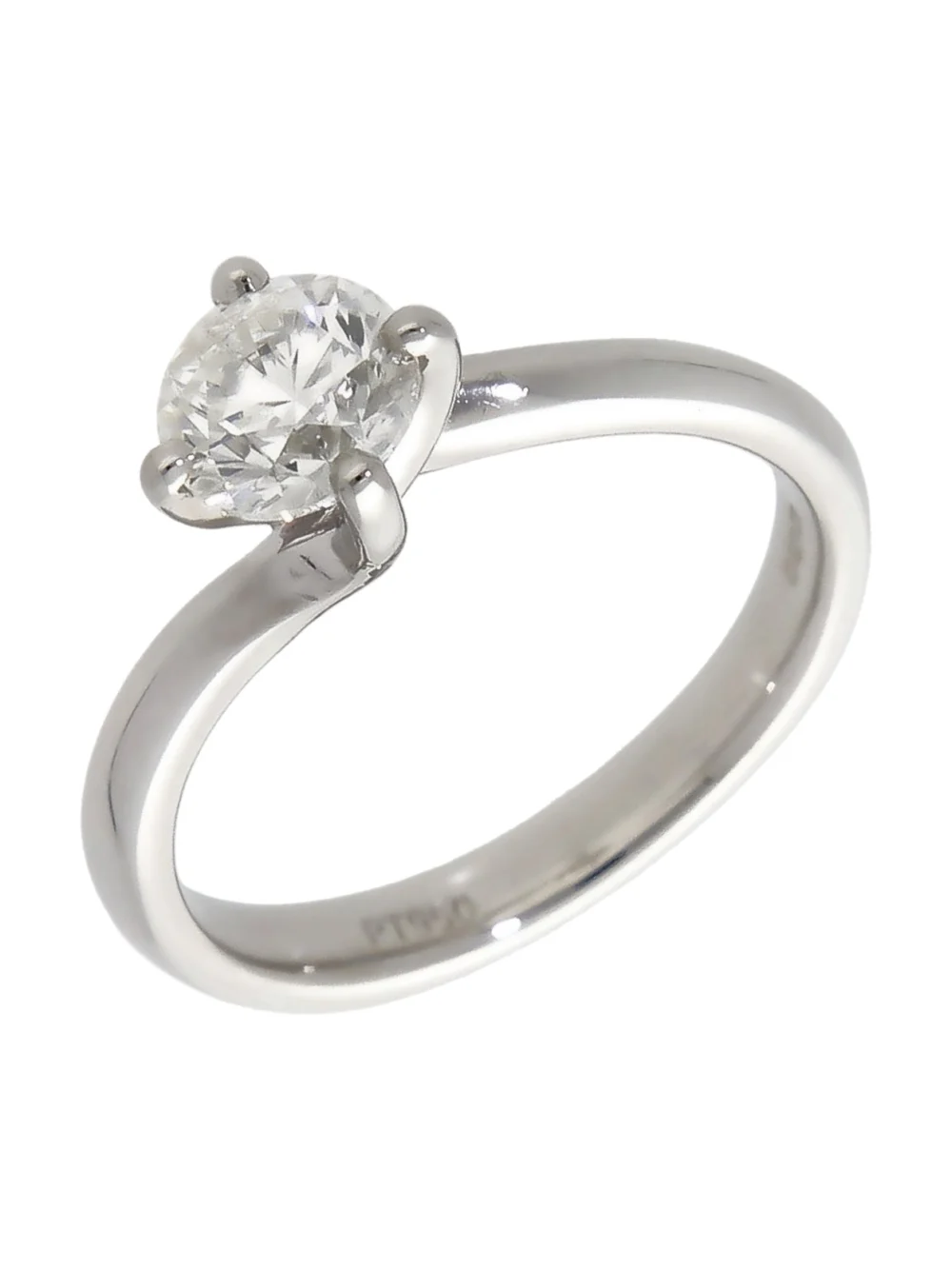 William May Plarinum 1.00ct Diamond Solitaire Twist Ring