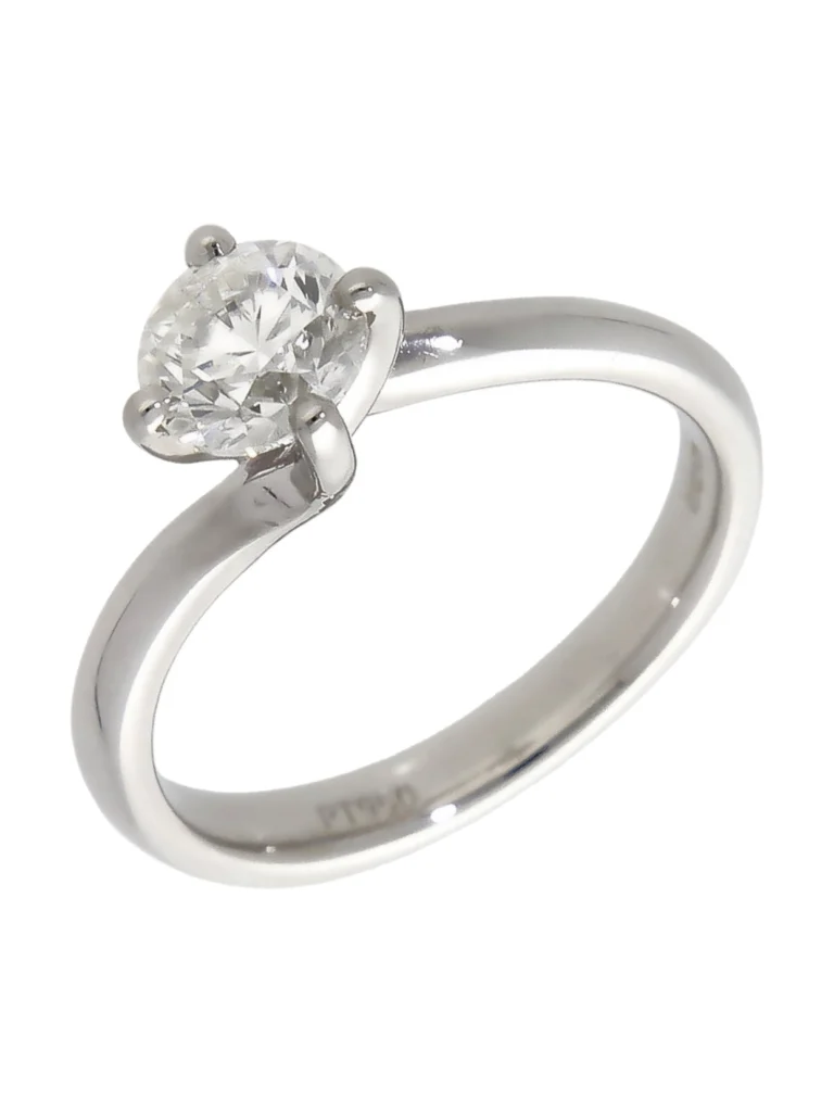 William May Plarinum 1.00ct Diamond Solitaire Twist Ring
