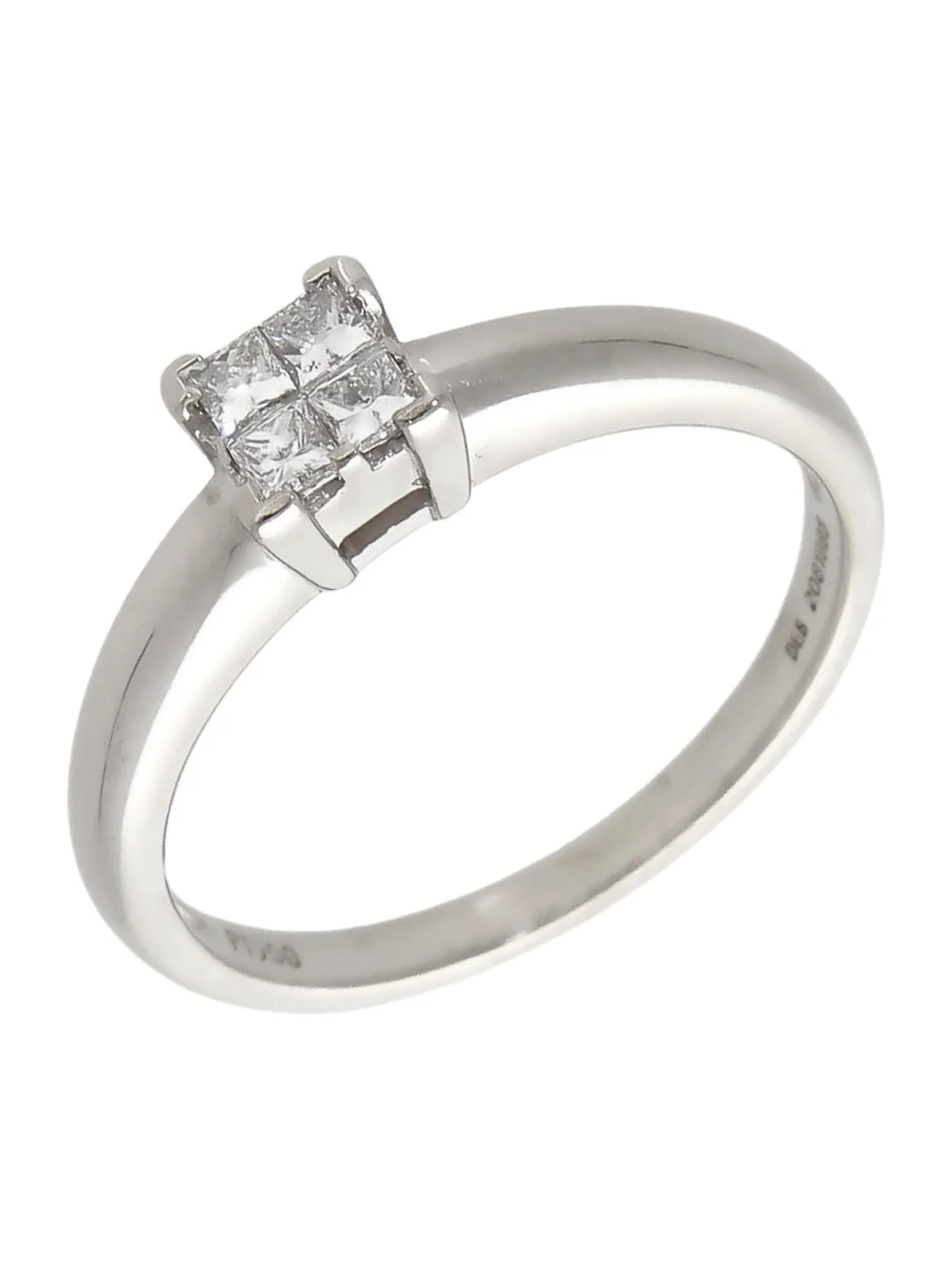 William May Platinum 0.18ct Princess Cut Diamond Cluster Ring