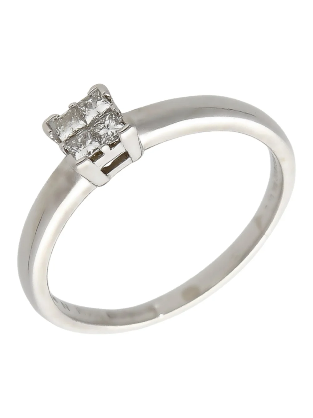 William May Platinum 0.20ct Princess Cut Diamond Cluster Ring