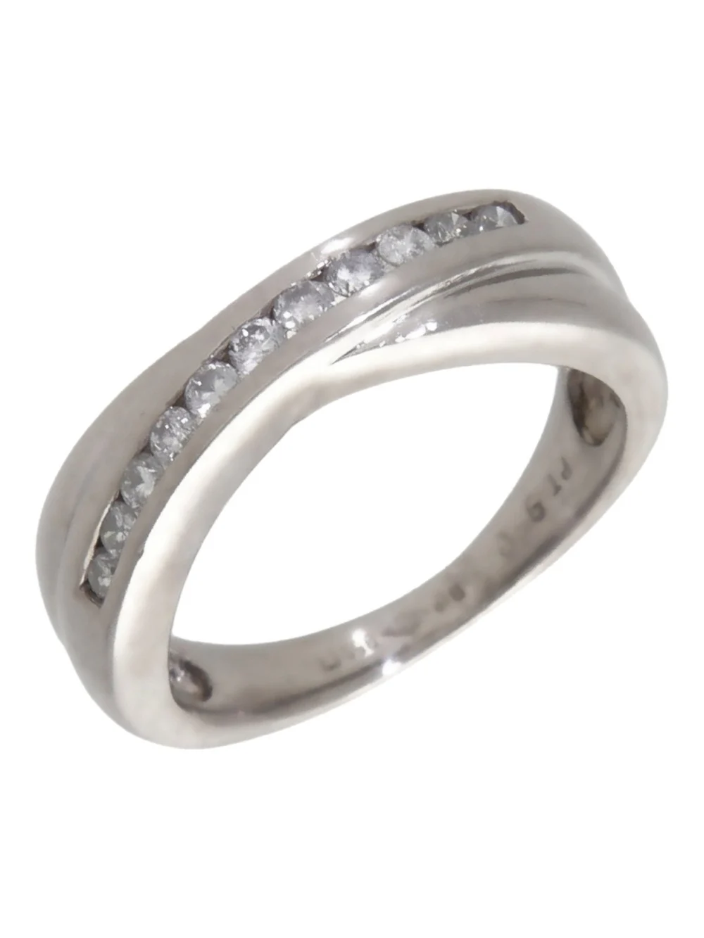 William May Platinum 0.22ct Diamond Crossover Dress Ring