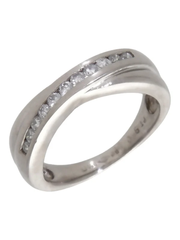 William May Platinum 0.22ct Diamond Crossover Dress Ring