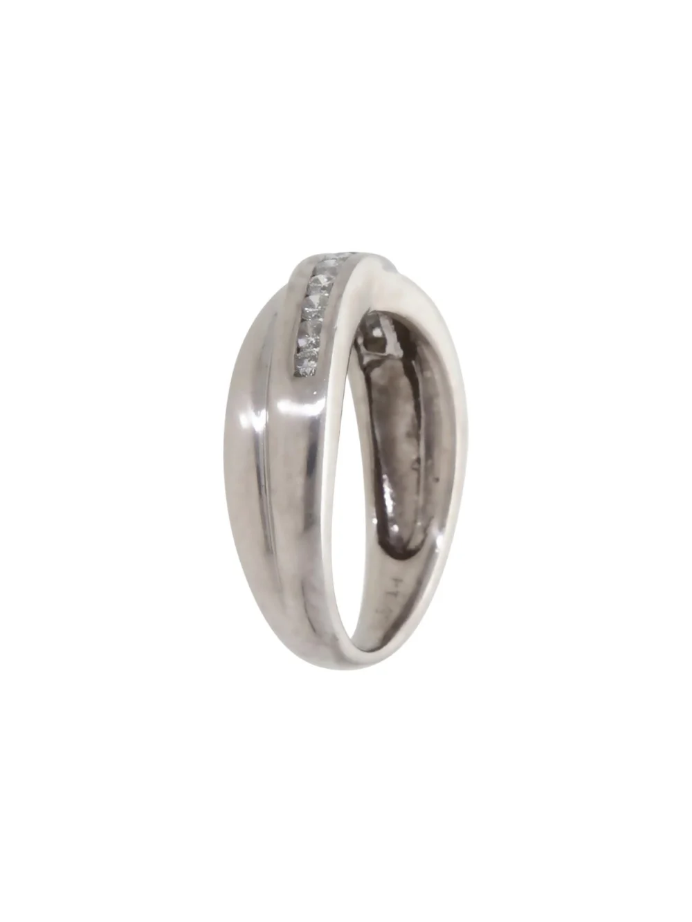 William May Platinum 0.22ct Diamond Crossover Dress Ring, view 2