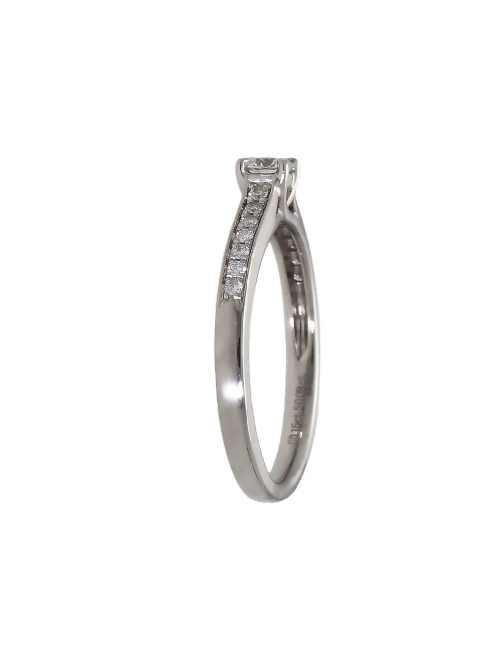 William May Platinum 0.23ct Diamond Solitaire & Shoulders Ring, view 2