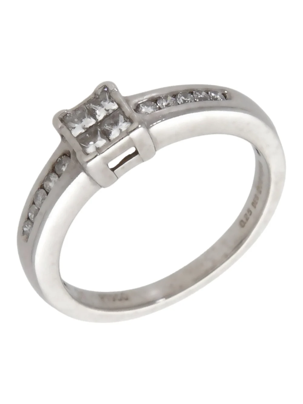 William May Platinum 0.25ct Mixed Cut Diamond Cluster Ring