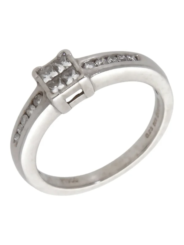 William May Platinum 0.25ct Mixed Cut Diamond Cluster Ring