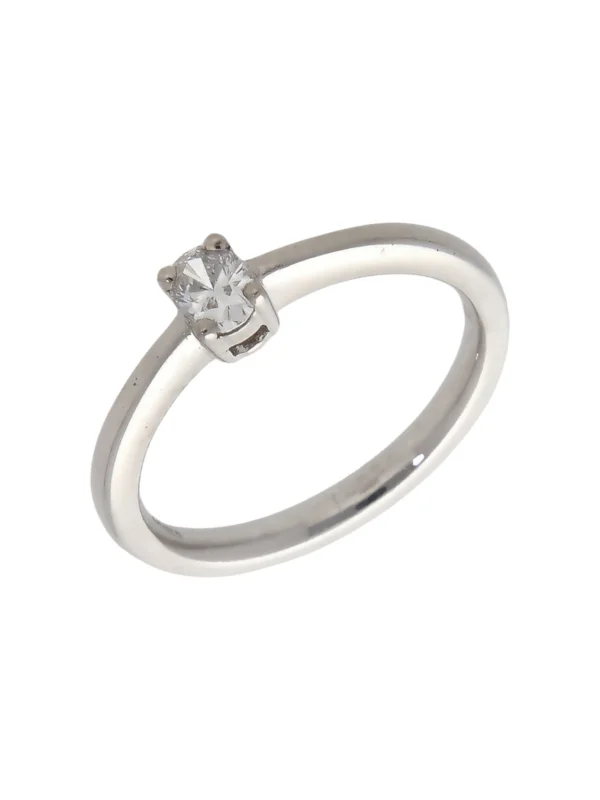 William May Platinum 0.25ct Oval Diamond Solitaire Ring