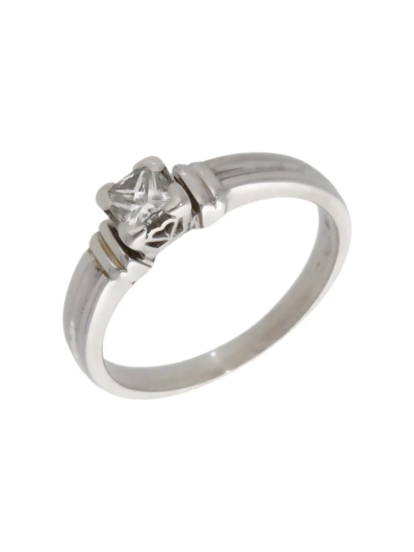 William May Platinum 0.30ct Princess Cut Diamond Solitaire Ring