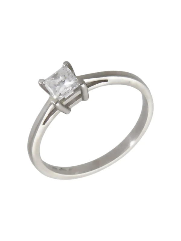 William May Platinum 0.33ct Princess Cut Diamond Solitaire Ring