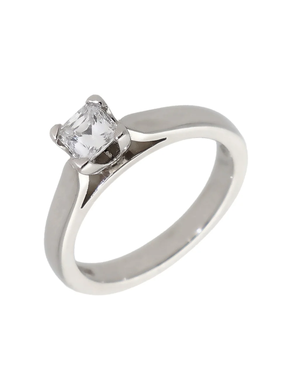William May Platinum 0.40 Carat Criss-Cut Diamond Solitaire Ring