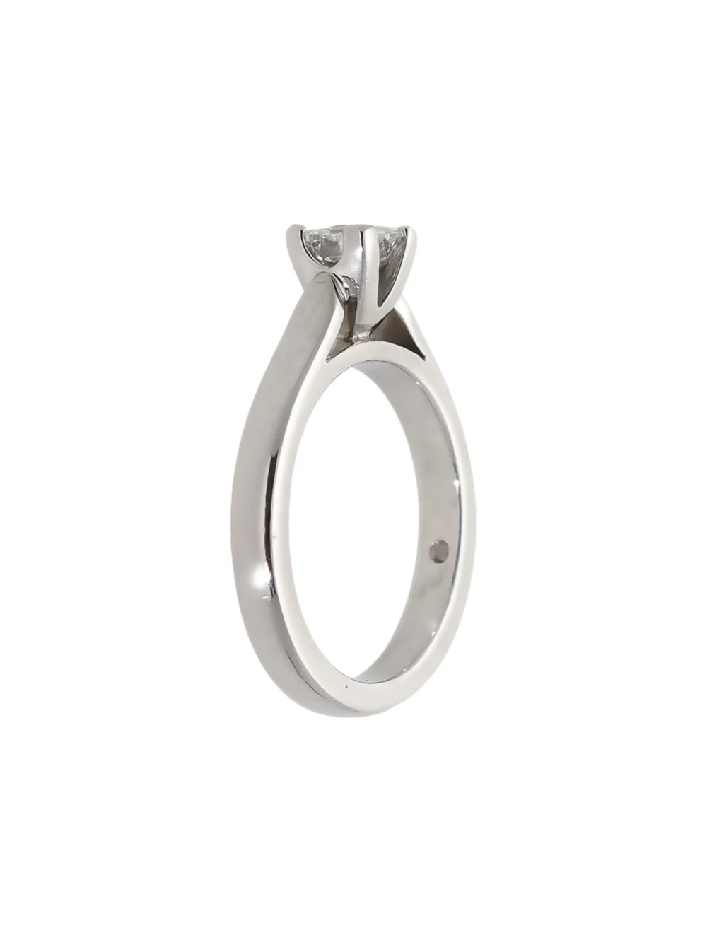 William May Platinum 0.40 Carat Criss-Cut Diamond Solitaire Ring, view 2