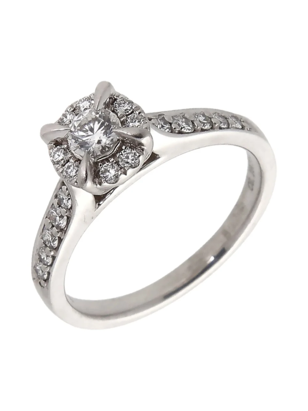 William May Platinum 0.40ct Diamond Halo Cluster Ring