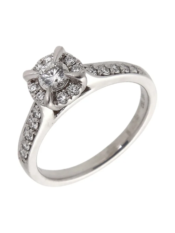 William May Platinum 0.40ct Diamond Halo Cluster Ring