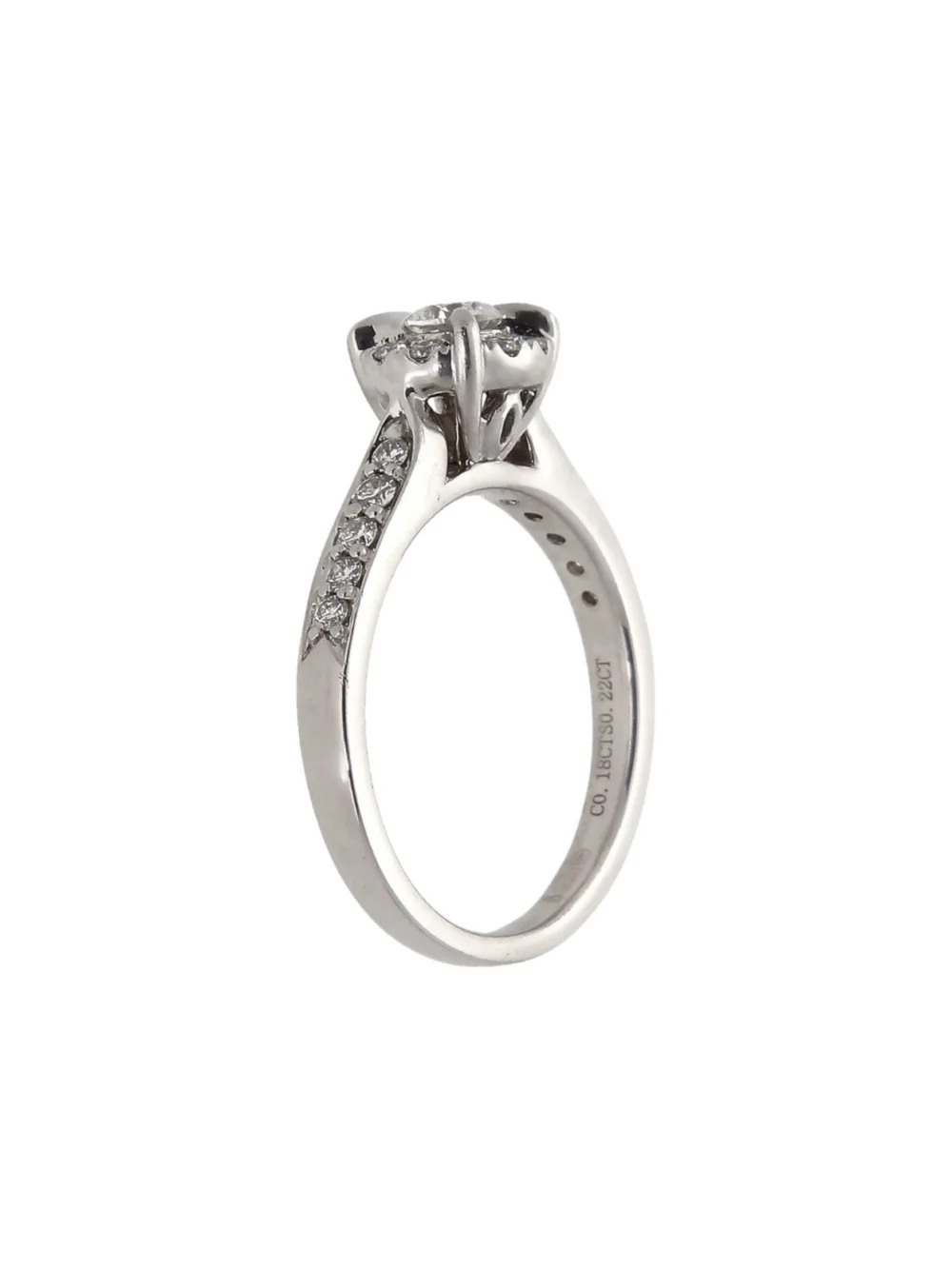 William May Platinum 0.40ct Diamond Halo Cluster Ring, view 2