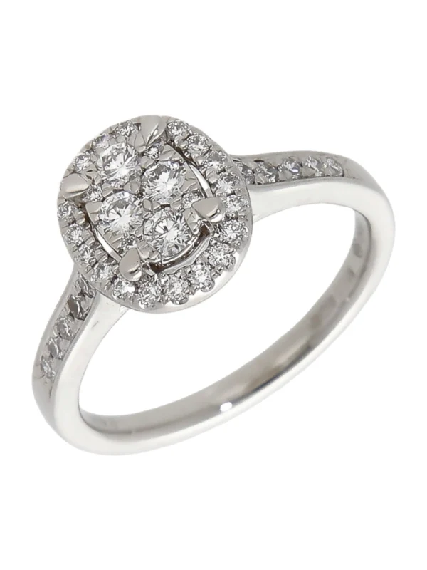 William May Platinum 0.40ct Diamond Oval Cluster Ring