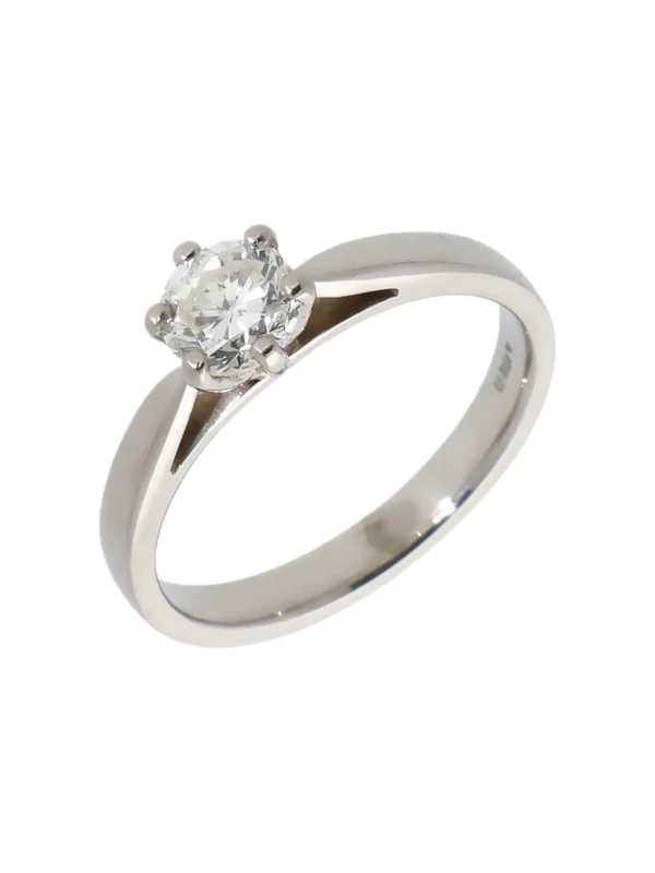 William May Platinum 0.50 Carat Diamond Solitaire Ring
