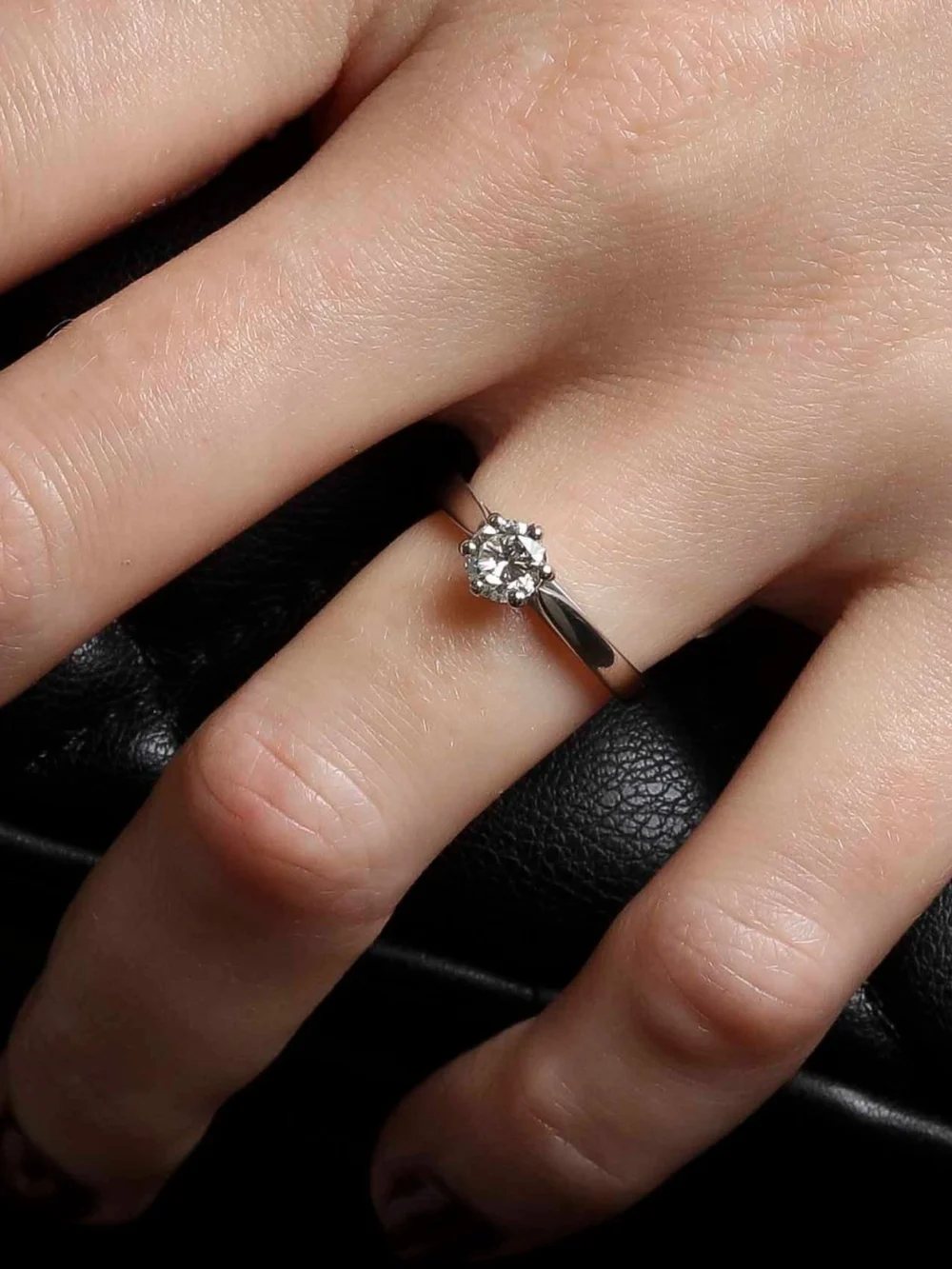 William May Platinum 0.50 Carat Diamond Solitaire Ring, view 2