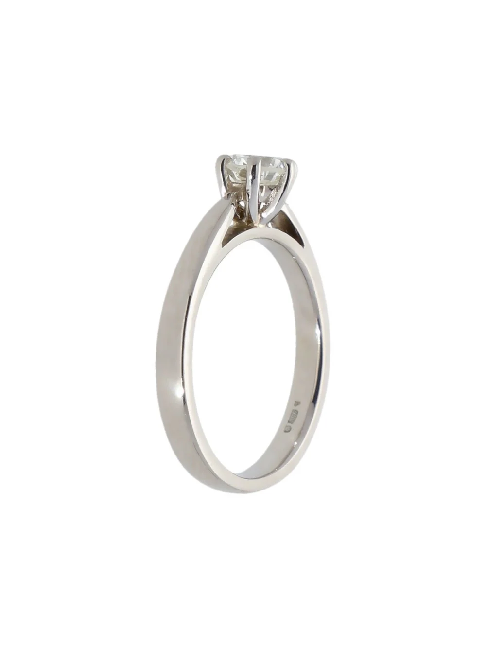William May Platinum 0.50 Carat Diamond Solitaire Ring, view 3