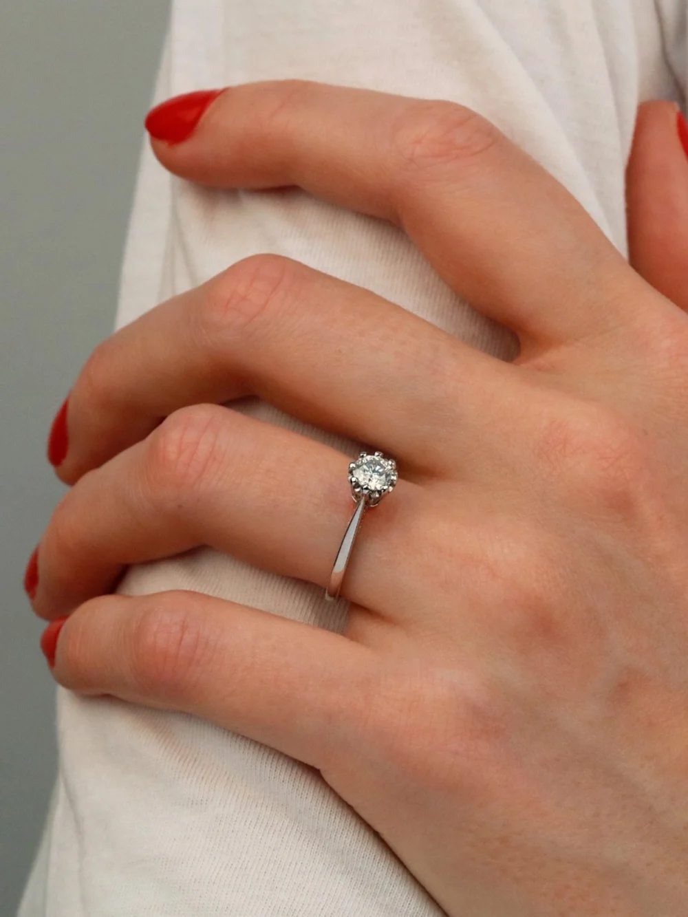William May Platinum 0.50ct Diamond Solitaire Ring, view 2