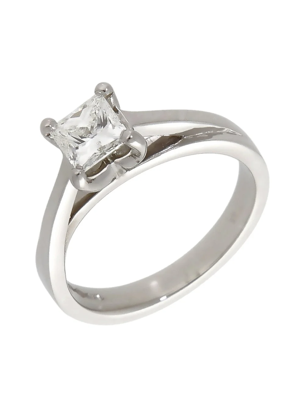 William May Platinum 0.52ct Princess Cut Diamond Solitaire Ring