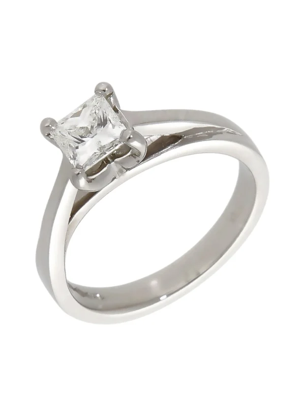 William May Platinum 0.52ct Princess Cut Diamond Solitaire Ring
