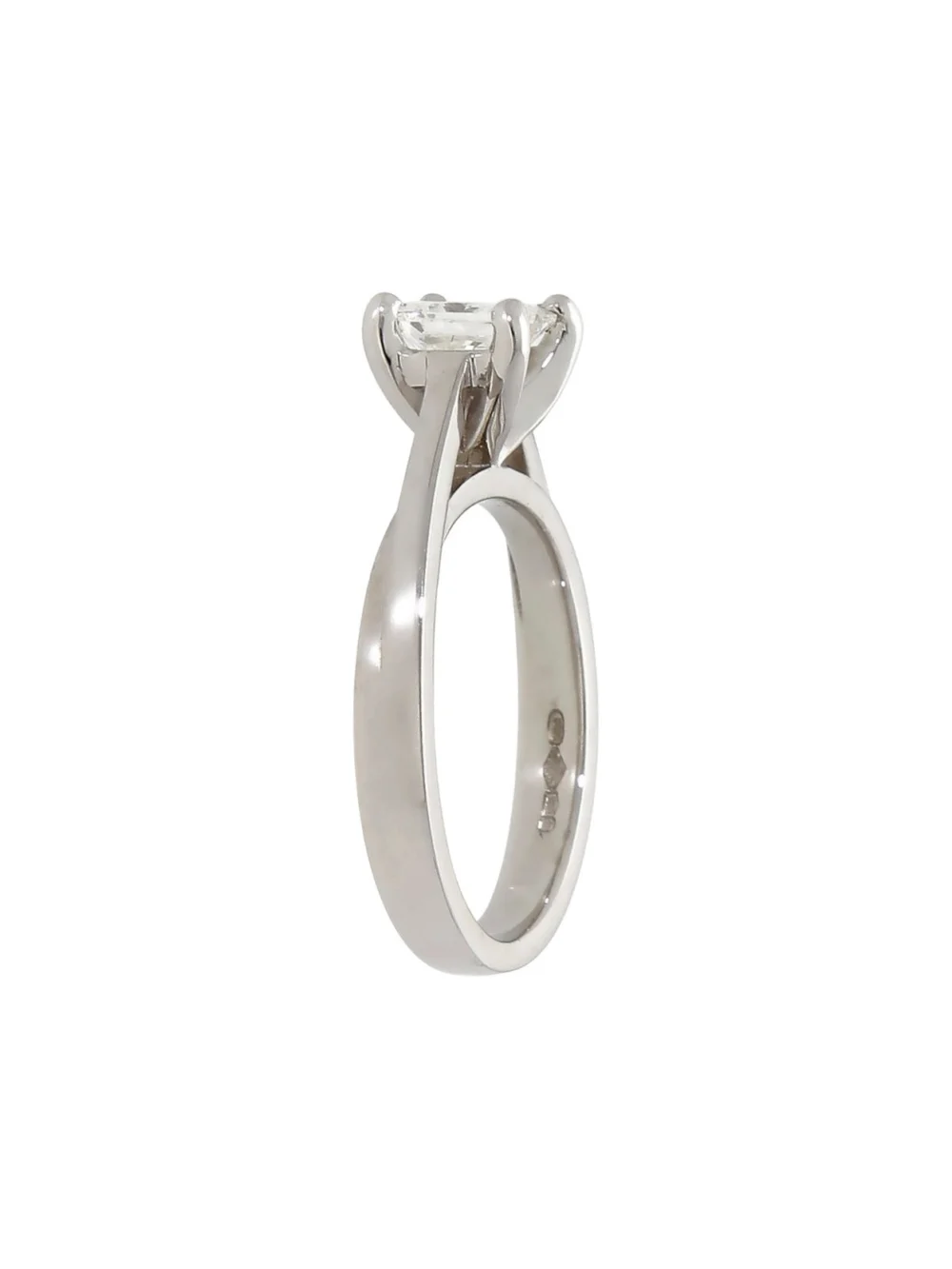 William May Platinum 0.52ct Princess Cut Diamond Solitaire Ring, view 2